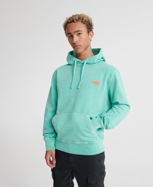 Superdry Orange Label Pastelline Loopback Férfi Kapucnis Pulóver Türkiz | TUKMP7903